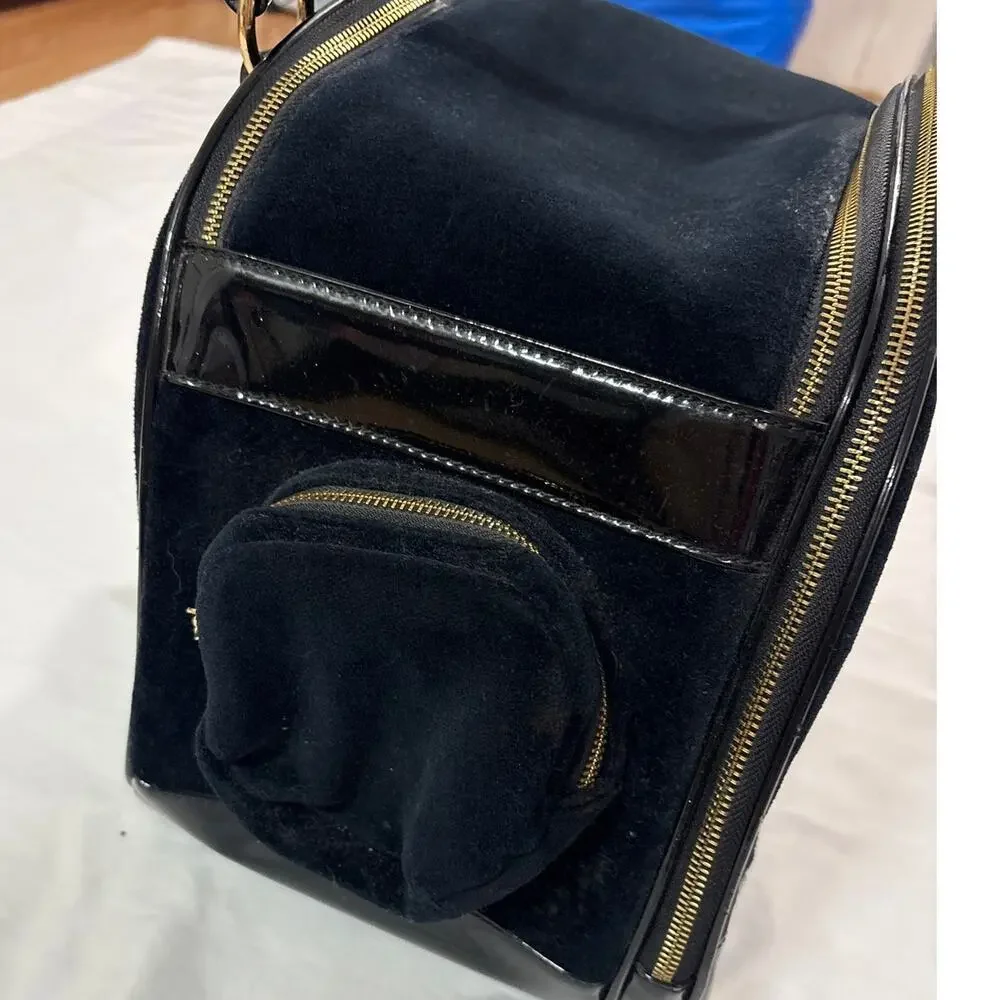 JS Pet Couture Pet Carrier Velour Y2k Charm Travel Dog Cat Structure Bag Purse